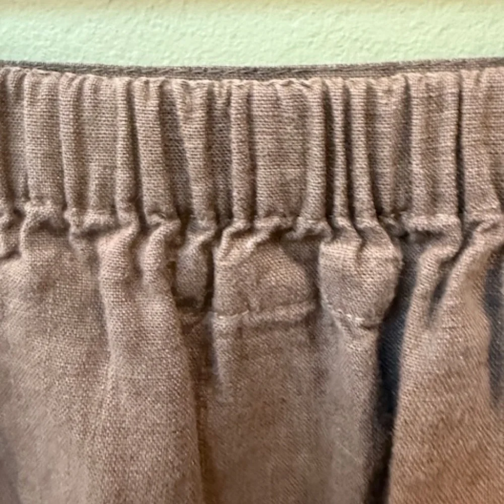 Flax Jeanne Engelhart Maxi Skirt Pull On Linen Sz. L Brown Lagenlook Minimalist - Picture 4 of 8